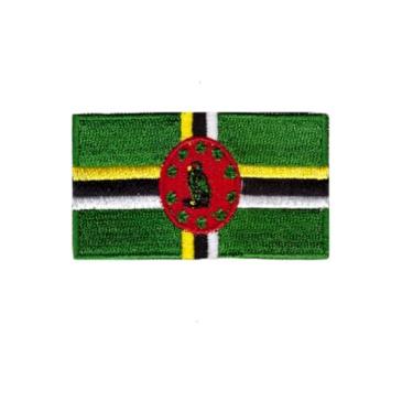 Imagem de Ruoming 1 peça bandeira multinacional 2 adesivos costurados a ferro ou costurados em bordado tático militar nacional multinacional (Dominica)