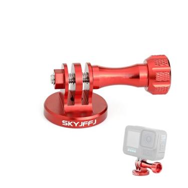 Imagem de Adaptador de tripé de alumínio para montagem de tripé - Adaptador de parafuso para montagem de monopé com parafuso de alumínio CNC compatível com câmera de ação GoPro Hero 8 Tripé Mount Hero 8/7/6/5 DJI OSMO Akaso Geekpro, Vermelho, RED