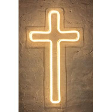 Imagem de Luminária Painel Neon Led Iluminação - Cruz Igreja Altar (Branco Quente)