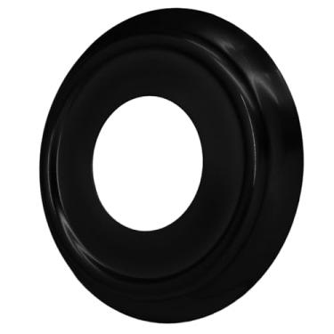 Imagem de Zorfeter Anel de cobertura de bico de banheira de metal, placa decorativa de acabamento de bico de banheira junta de espuma, 3-1/2 polegada ID 3-5/8 polegadas OD para renovação de banheiro (preto)