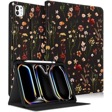 Imagem de Wazzasoft Capa para iPad Pro de 13 polegadas M5 2025/M4 2024 - Capa fólio inteligente para mulheres e meninas (despertar/hibernar automaticamente) com suporte de lápis embutido para tablet Apple, capa