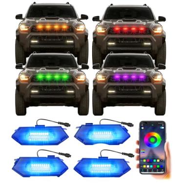 Imagem de Luzes de LED para Toyota 2025 2026 4Runner Raptor Luzes Grade Frontal Barra de Luz Lâmpada Cabeça 4 Acessórios de Corredor 6ª Geração (RGB, TRD Pro e Trailhunter apenas)
