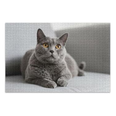 Imagem de Quebra-cabeça de 1000 peças para adultos, fofo, gato, família de gatos, presentes divertidos, natureza, flor, estampa animal, 75 x 40 cm