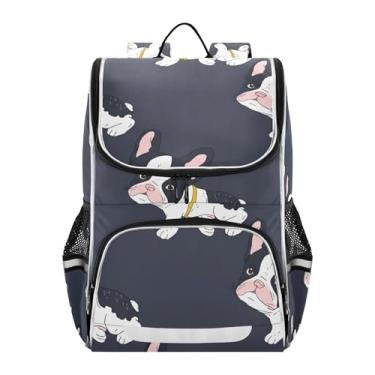 Imagem de Joisal Kids Backpack Girls Student Large Back to School Bag Personalized French Bulldog Black White Coat Bookbag for Elementary School Backpack for Boys Capacity 18L