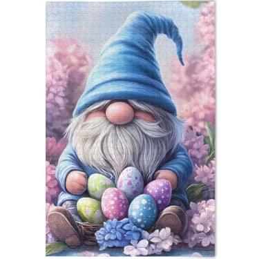 Imagem de Quebra-cabeça fofo de ovos de corrida de gnomo de páscoa para adultos 500 peças de arte de brinquedo de arte legal grande quebra-cabeças personalizados engraçados presentes de jogo, 52 x 37,8 cm