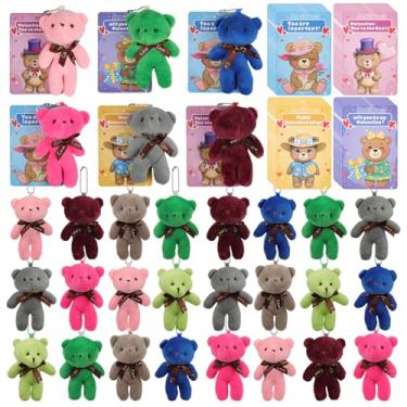 Imagem de Fangoo Chaveiro de pelúcia de urso de pelúcia para Dia dos Namorados, mini chaveiro de pelúcia de bicho de pelúcia, Multicor, Mini