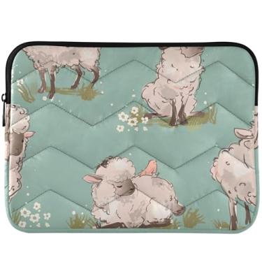 Imagem de Capa para laptop de animais de ovelha fofa para Macbook Pro 14 polegadas, capas fofas de computador, capa para notebook universal de 33 a 35 cm