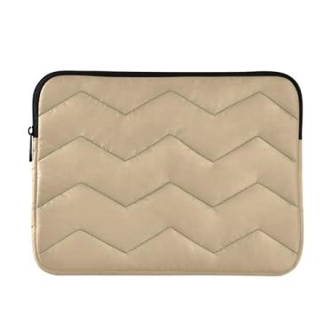 Imagem de Bolsa lisa de cor lisa marrom para laptop feminino de 15,6 polegadas, proteção abrangente, capas para laptop