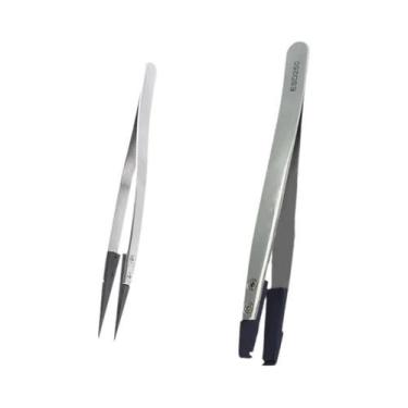 Imagem de Pinças De Plástico Antiestáticas Em Aço Inoxidável ESD-259A ESD-7A Par