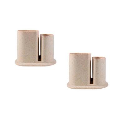 Imagem de Kit 2 Porta Lápis Duo Fibra Madeira Palha