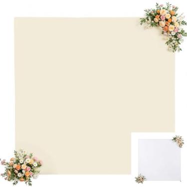 Imagem de Besutolife Capa de fundo quadrada de duas cores para arco de casamento, 1,6 x 1,8 m, elastano elástico, suporte de arco de balão para festa de aniversário, chá de bebê, formatura, banquete, decoração