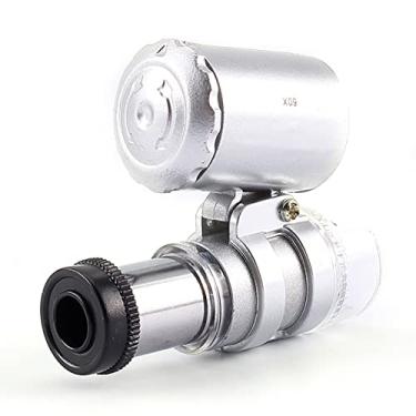 Imagem de Dioche Microscópio de Bolso 60X, Lupa de Joias, Vidro LED, Luz UV, Mini Microscópio Portátil Com Bolsa de Couro PU para Inspeção de Gemas, Moedas, Selos, Eletrônicos