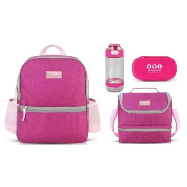 Imagem de Kit Escolar Mochila Bolsa Térmica Lancheira Marmita Garrafa Squeeze In