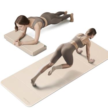Imagem de PAIDU Tapete de ioga fitness dobrável | 2/12.7 cm (10 mm) extragrosso | TPE antiderrapante certificado SGS | 193 x 66 cm extra longo | Loja portátil e fácil | para ioga, pilates, academia em casa e