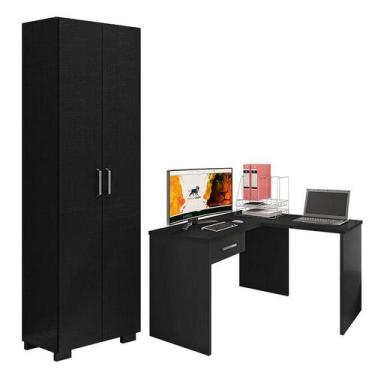 Imagem de Mesa para Computador Gávea com Gaveta e Extensora e Livreiro Office co