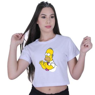 Imagem de Blusinha Cropped Algodão The Simpsons Homer, Branco, GG