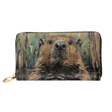 Imagem de XLLingL Carteiras de cartão de crédito impressas, bolsas longas de couro femininas, carteiras com zíper, carteira de viagem simples