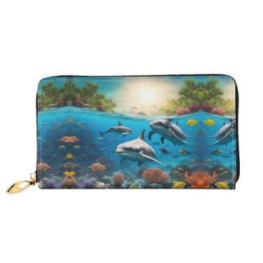 Imagem de XLLingL Carteiras de cartão de crédito impressas, bolsas longas de couro femininas, carteiras com zíper, carteira de viagem simples