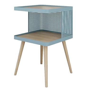 Imagem de Mesa de cabeceira grande estilo nórdico com estrutura metálica pequena em formato de espaço criativo, com pernas removíveis de aço alto, móveis de cabeceira