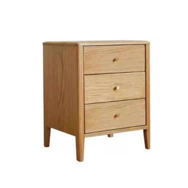 Imagem de Mesa de cabeceira simples de madeira maciça para sofá, armário de armazenamento de carvalho moderno, rack de armazenamento de cabeceira nórdico para quarto, mesa pequena