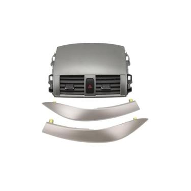 Imagem de Conjunto de Difusor de Ar Central e Laterais para Painel Automotivo, Cinza, com Botão de Emergência