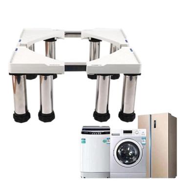 Imagem de Pedestal de lavanderia 28 largos ajuste universal 362.9 kg pedestal de capacidade para máquina de lavar secadoras geladeira suporte universal base de suporte, branco 25 cm