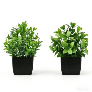 Imagem de Plantas falsas, 2 pacotes, plantas artificiais, pequenas, plantas falsas, acessórios de banheiro para Halloween, banheiro, casa, cozinha, mesa de café, escritório, decoração interna