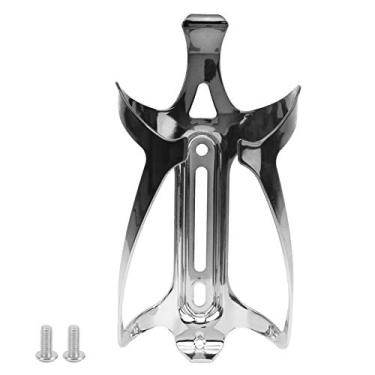 Imagem de Cuofyunl liga de alumínio mountain bike garrafa de água titular gaiola suporte de retenção segura (Preto e Prata)