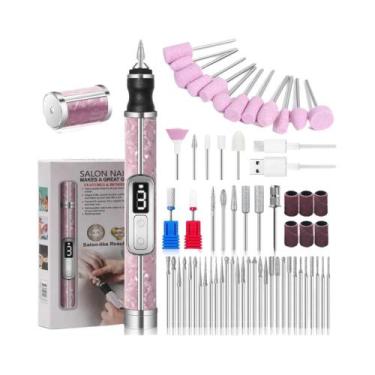 Imagem de Máquina De Furar Unhas Elétrica Profissional Sem Fio Com 3 Velocidades