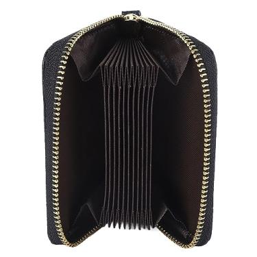 Imagem de Carteira de couro para cartão, material premium com 10 compartimentos, design compacto, com fecho seguro, para viagens, negócios, uso diário, cartões de crédito