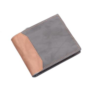 Imagem de Carteira masculina ultrafina de poliuretano – carteira com 6 compartimentos para cartões, janela para cartão de identificação e bolso com zíper, carteira fina e leve, preta, marrom escuro, marrom