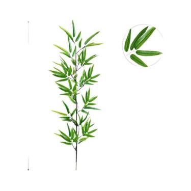 Imagem de Grandes Folhas De Bambu Verde Artificial De 120-240cm, Plantas Falsas 