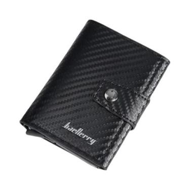 Imagem de Carteira Masculina Curta Trifold De Grande Capacidade Antimagnética E 