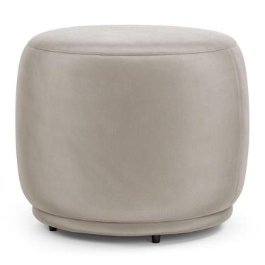 Imagem de Puff Decorativo Orgânico Living Molly Redondo Veludo Bege - Desk Design