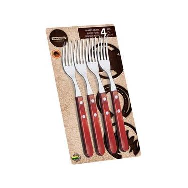 Imagem de Conjunto de Garfos para Churrasco Tramontina Jumbo 21199797 Vermelho - 4 peças