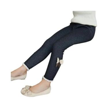 Imagem de Calças Leggings Infantis De Jean Grossas E Quentes Para Meninas Com La