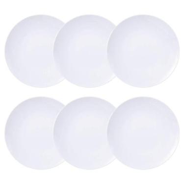 Imagem de Jogo 6 Pratinhos de Pão Tramontina Branco em Porcelana 16cm Café da Ma