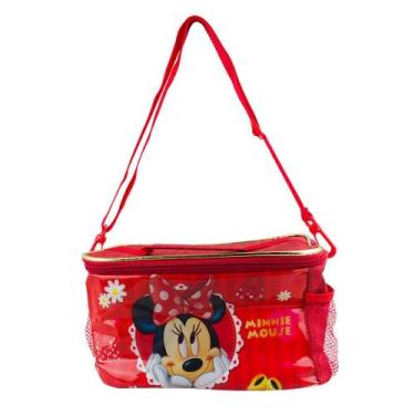Imagem de Bolsa Vermelha Térmica Lancheira Minnie 15x27x18cm - Disney - Taimes