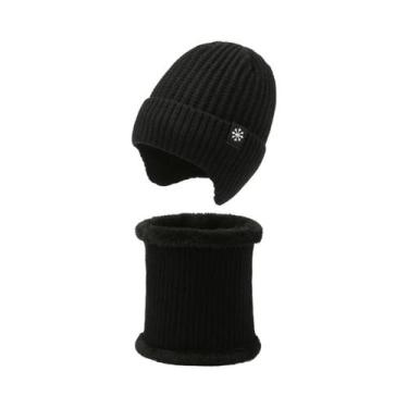 Imagem de Boné Masculino De Inverno Em Tricô Com Forro De Pele Sintética, Gorro 