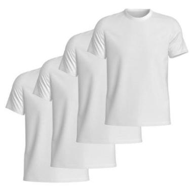 Imagem de Kit 4 Camisetas Masculina Lisa Algodão Manga Curta Básica Confortável-Masculino