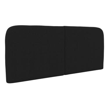 Imagem de Cabeceira Painel Orgânico Cama Box Casal Padrão Aira 140cm Dobrável Bouclé Preto - Abmaza