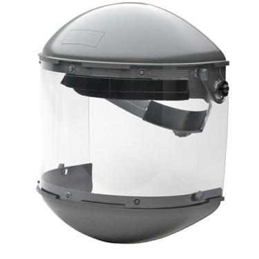 Imagem de Fibre-Metal Da Honeywell FM500DCCL Visor transparente Noryl Chin Guard tamanho coroa dupla catraca sistema de proteção facial de alto desempenho
