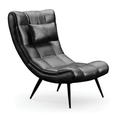 Imagem de Poltrona Sher Reclinável Corano Fibra Siliconada Preto D'Rossi