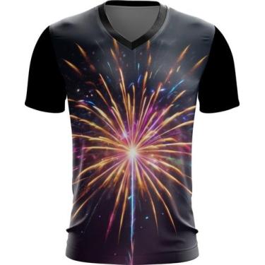 Imagem de Camiseta Gola V Fogos de Artifício Rojões Ano Novo 1 - Kasubeck Store®