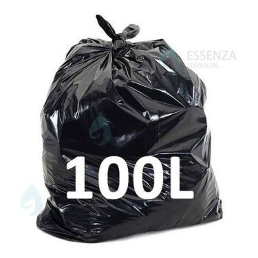 Imagem de Saco de Lixo 100 Litros Reforçado 0 e 10 Preto Pacote com 100 Unidades Higipack