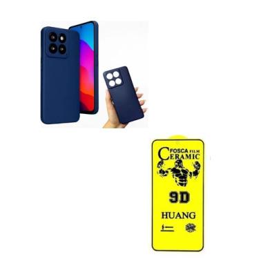 Imagem de Película Cerâmica Fosca Moto Edge 60Pro + Capinha Case Azul Marinho Av