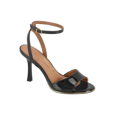 Imagem de Sandália Vizzano Salto Taça Envernizada - Feminino - Preto, Preto, 36
