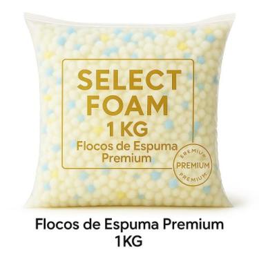 Imagem de Flocos de Espuma 1KG Premium Enchimento para Almofadas Puffs Travessei