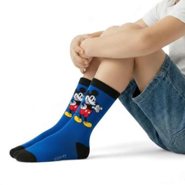 Imagem de Meia Infantil Menino Mickey Mouse Disney - Jolitex Ternille, Azul, 19a