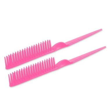 Imagem de Pente SIMPOR de 3 fileiras com cerdas de nylon para desembaraçar, rosa